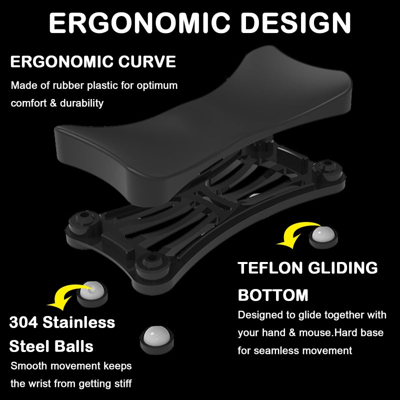 EYSOFT Ergonomic Gliding Palm Rest, Wrist Rest Pad,Sliding Wrist Pad That Moves with Mouse, Designed for Carpal Tunnel Syndrome, Support for Office, Computer, Laptop, Mac, Lightweight with 4 Scroll Wheel - Image 3