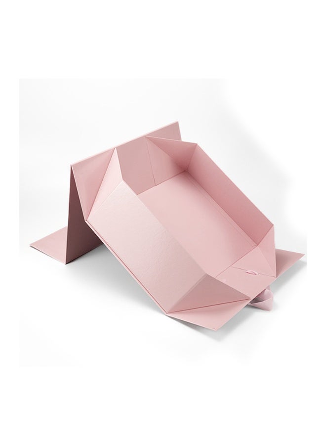 Premium Universal Folding Shoe Storage & Gift Box with Handle & Flip Top - Glossy Pink (15.0"x11.0"x5.3") - Women's Shoe Organizer, Travel, Gift Packaging - Image 3