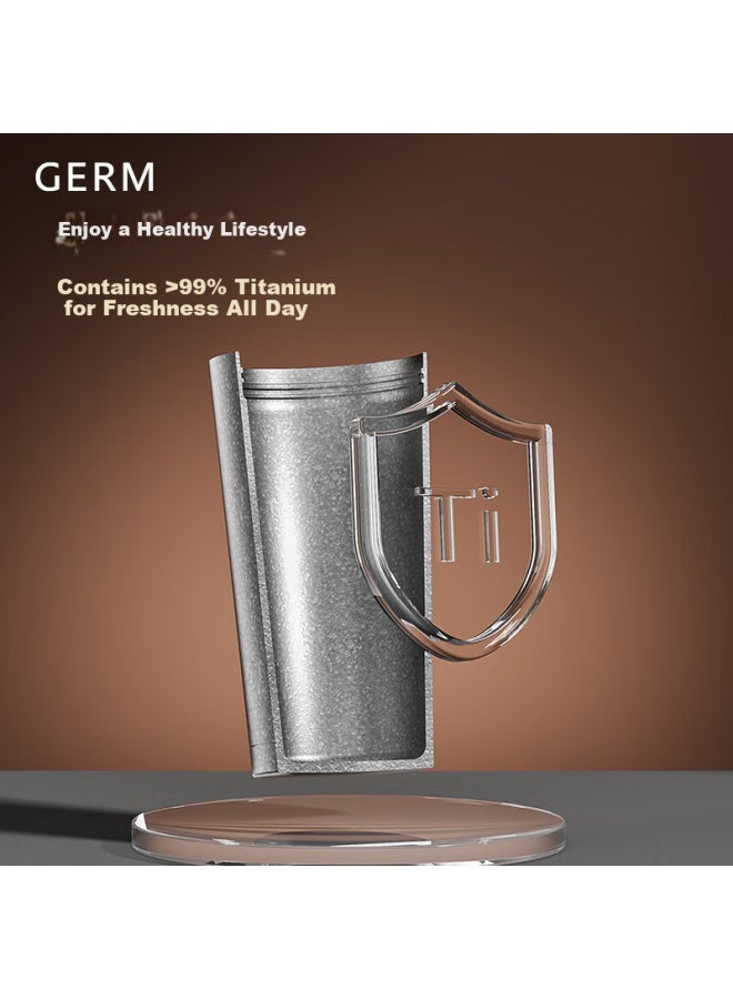 Germ Pure Titanium Insulated Mug, Van Gogh Co-branded Dual-drinking Straw Coffee Water Cup Gift Cup, 500ml Iris - Image 2