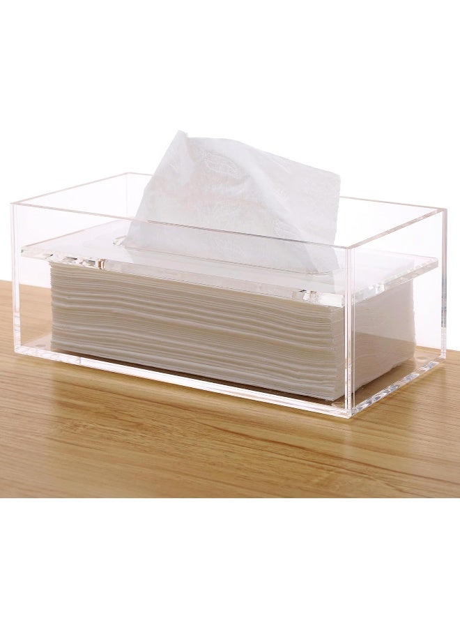 TPGP Clear Facial Tissue Box Cover, Rectangle Acrylic Facial Paper Holder - Image 1
