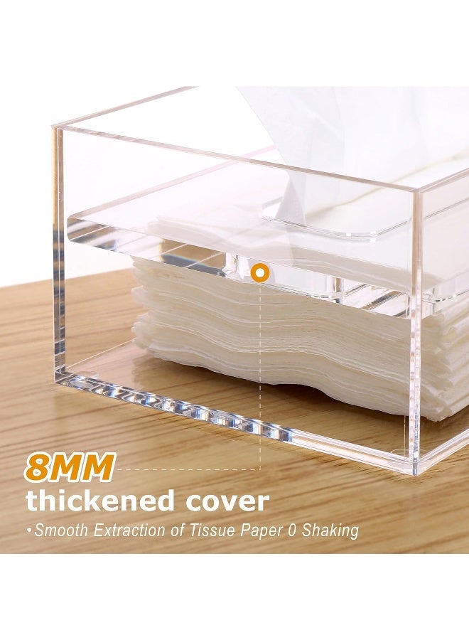 TPGP Clear Facial Tissue Box Cover, Rectangle Acrylic Facial Paper Holder - Image 4