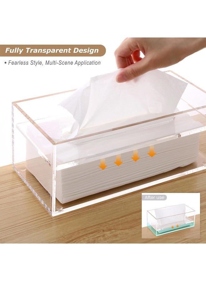 TPGP Clear Facial Tissue Box Cover, Rectangle Acrylic Facial Paper Holder - Image 3