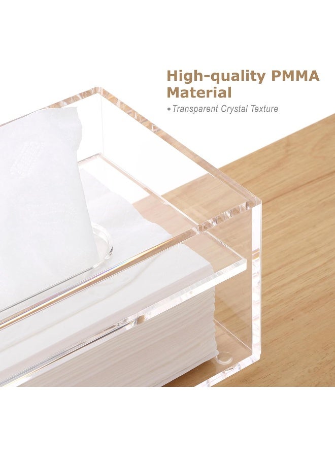 TPGP Clear Facial Tissue Box Cover, Rectangle Acrylic Facial Paper Holder - Image 5