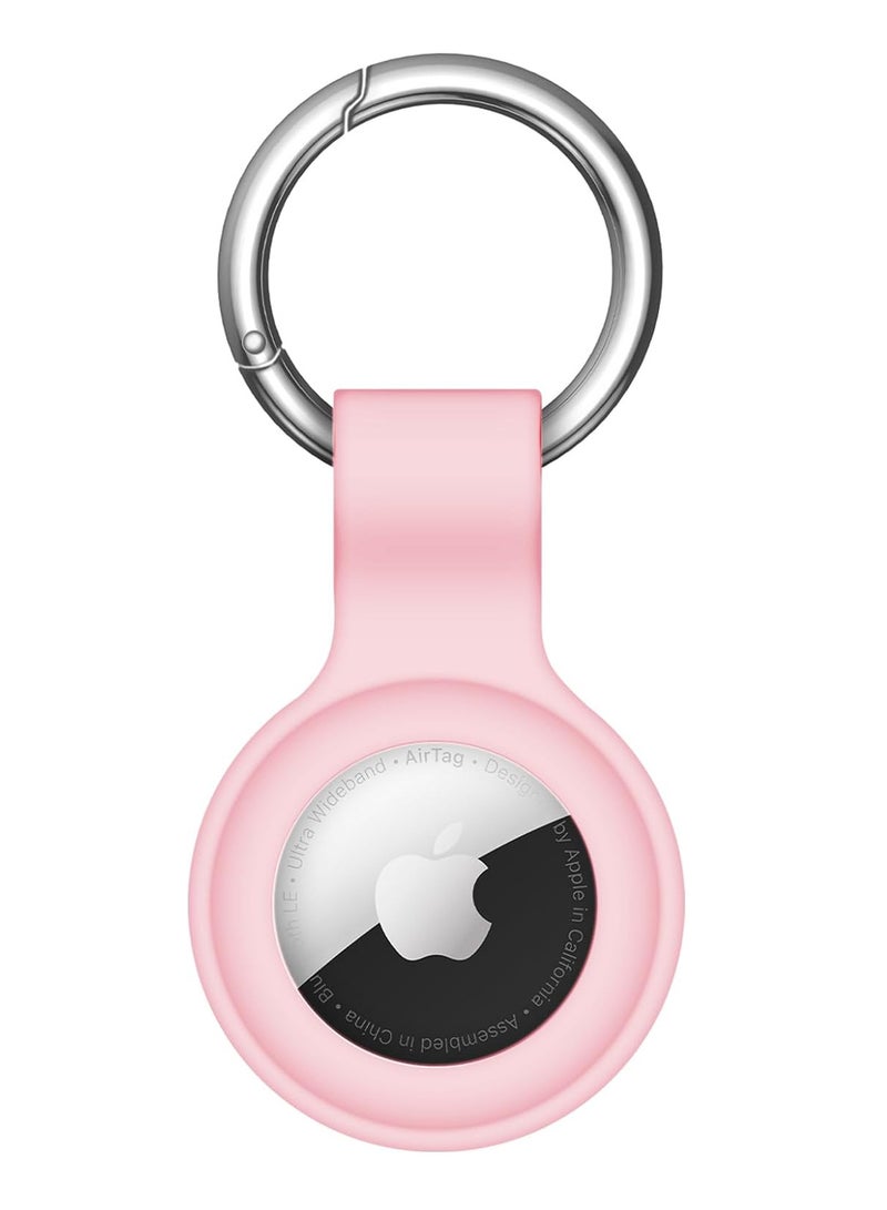 AirTag Case Keychain Air Tag Holder Silicone AirTags Key Ring Cases Tags Chain Apple AirTag GPS Item Finders Accessories，Pink - Image 1