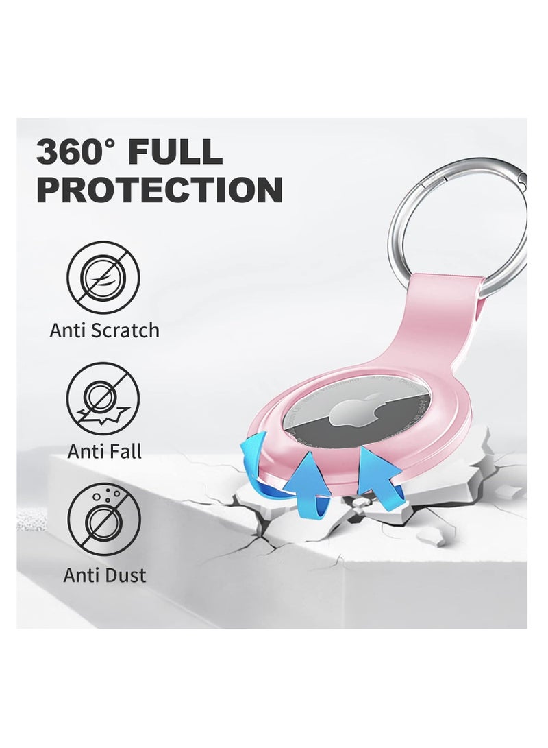 AirTag Case Keychain Air Tag Holder Silicone AirTags Key Ring Cases Tags Chain Apple AirTag GPS Item Finders Accessories，Pink - Image 2