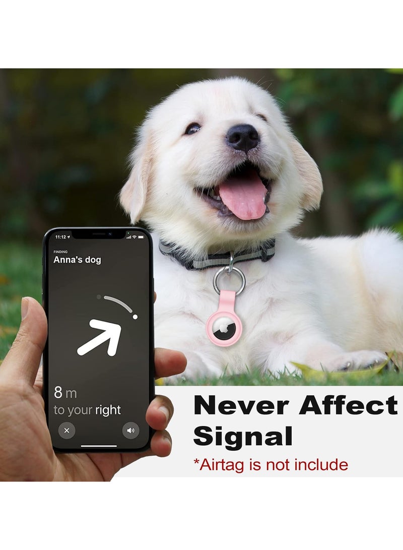 AirTag Case Keychain Air Tag Holder Silicone AirTags Key Ring Cases Tags Chain Apple AirTag GPS Item Finders Accessories，Pink - Image 3