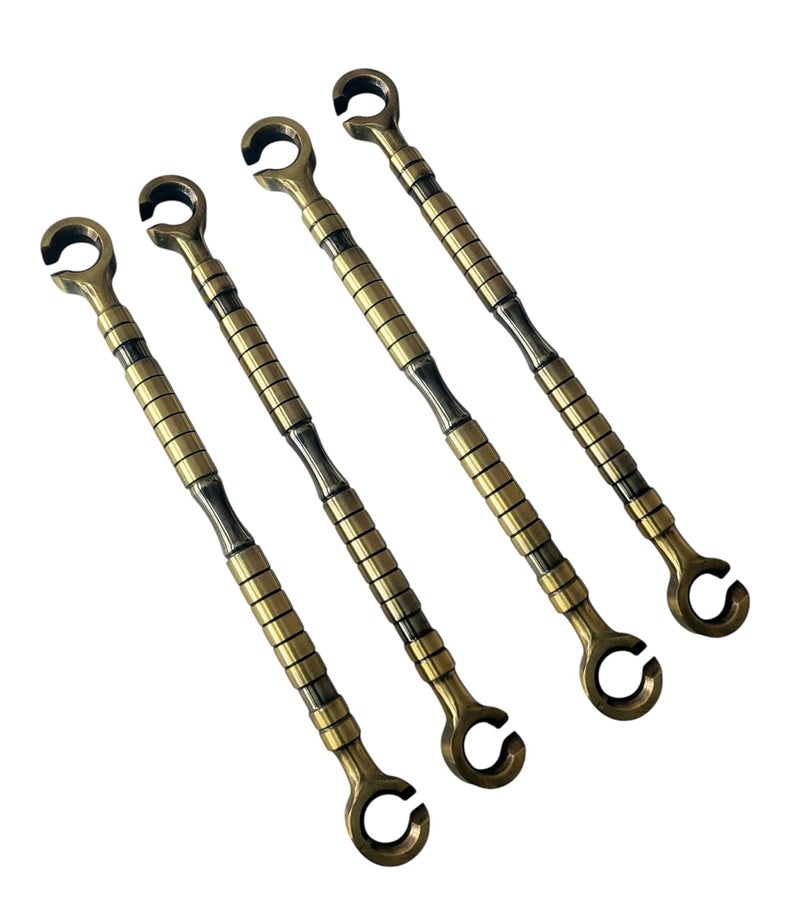 nooks Stainless Steel saliya 16mm Hook and Ceiling Rod heavt Duty Hanging Accessories Set in PVD Coating Antique Brass Finishing for Swings and jhula for Indoor Outdoor pcs of 4 Set - Image 1