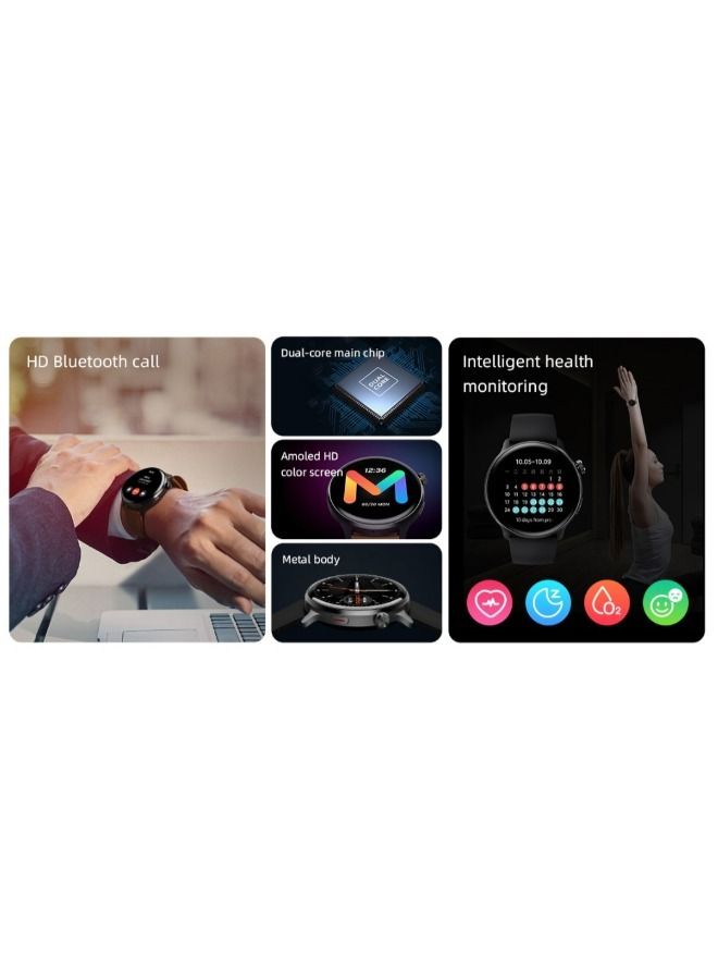 Mibro Lite 2 Smart Watch 1.3-inch AMOLED HD Display Metal Body With Bluetooth Call Dual Core Chip Intelligent Health Monitoring 60 Sports Mode 12Days Battery Life 2ATM Waterproof - Tarnish - Image 4