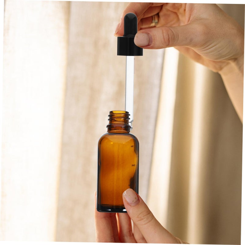 4Pcs Amber Glass Essential Oil Dropper Bottles Travel Refillable Set - Image 3