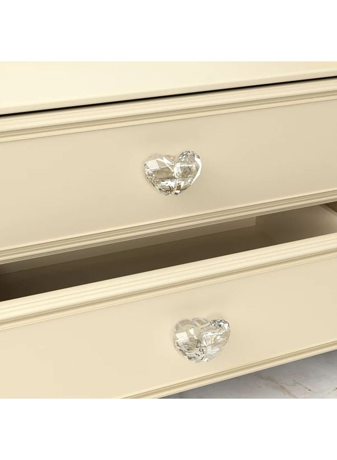 Transparent Red Heart Toilet Flush Button Chrome Finish Easy Installation Nail Guard - Image 5