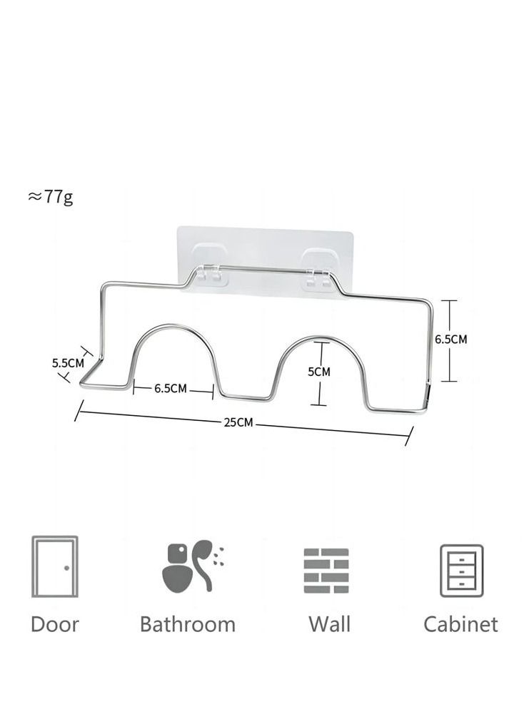 Cool Baby COOLBABY Stainless Steel Slipper Rack Perforation-free Bathroom Door Rear Toilet Slipper Hanging Rack Storage Shoe Rack Bathroom Storage Rack（5PCS） - Image 2