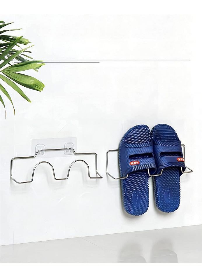 Cool Baby COOLBABY Stainless Steel Slipper Rack Perforation-free Bathroom Door Rear Toilet Slipper Hanging Rack Storage Shoe Rack Bathroom Storage Rack（5PCS） - Image 4