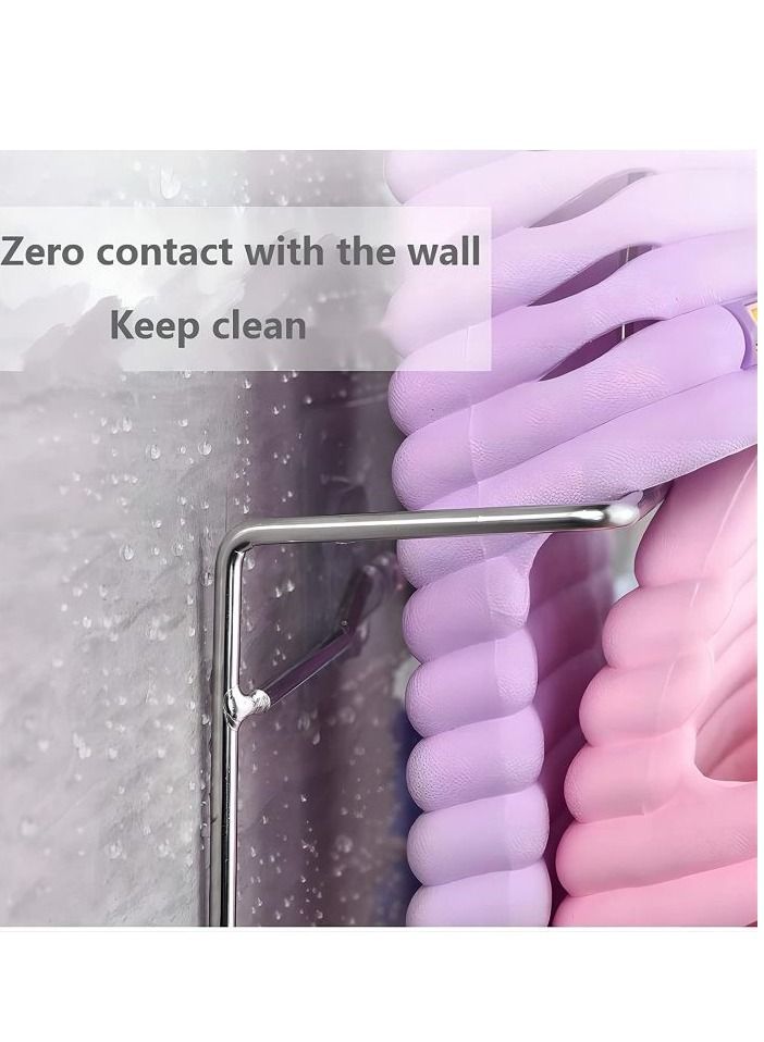 Cool Baby COOLBABY Stainless Steel Slipper Rack Perforation-free Bathroom Door Rear Toilet Slipper Hanging Rack Storage Shoe Rack Bathroom Storage Rack（5PCS） - Image 5