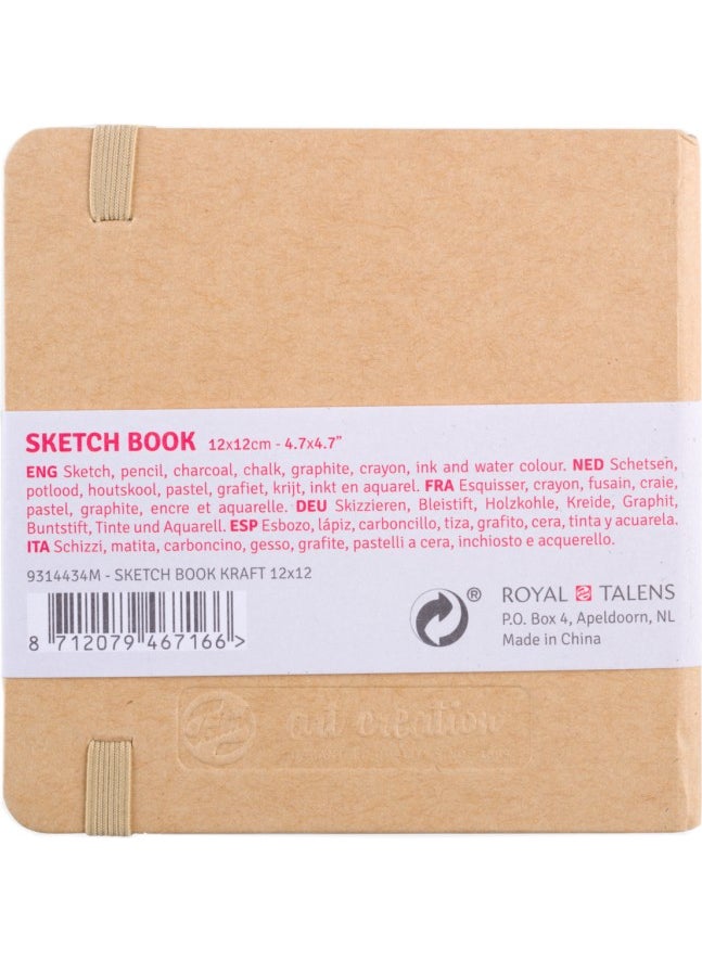 Talens Sketchbook Hard Cover Sketch Drawing Book 12 x 12 cm 140 gr 80 Yp Kraft Yellow  - Image 2