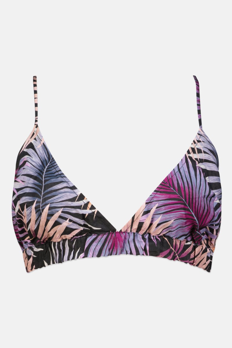 royalty Women Allover Print Bikini Top, Purple Combo 