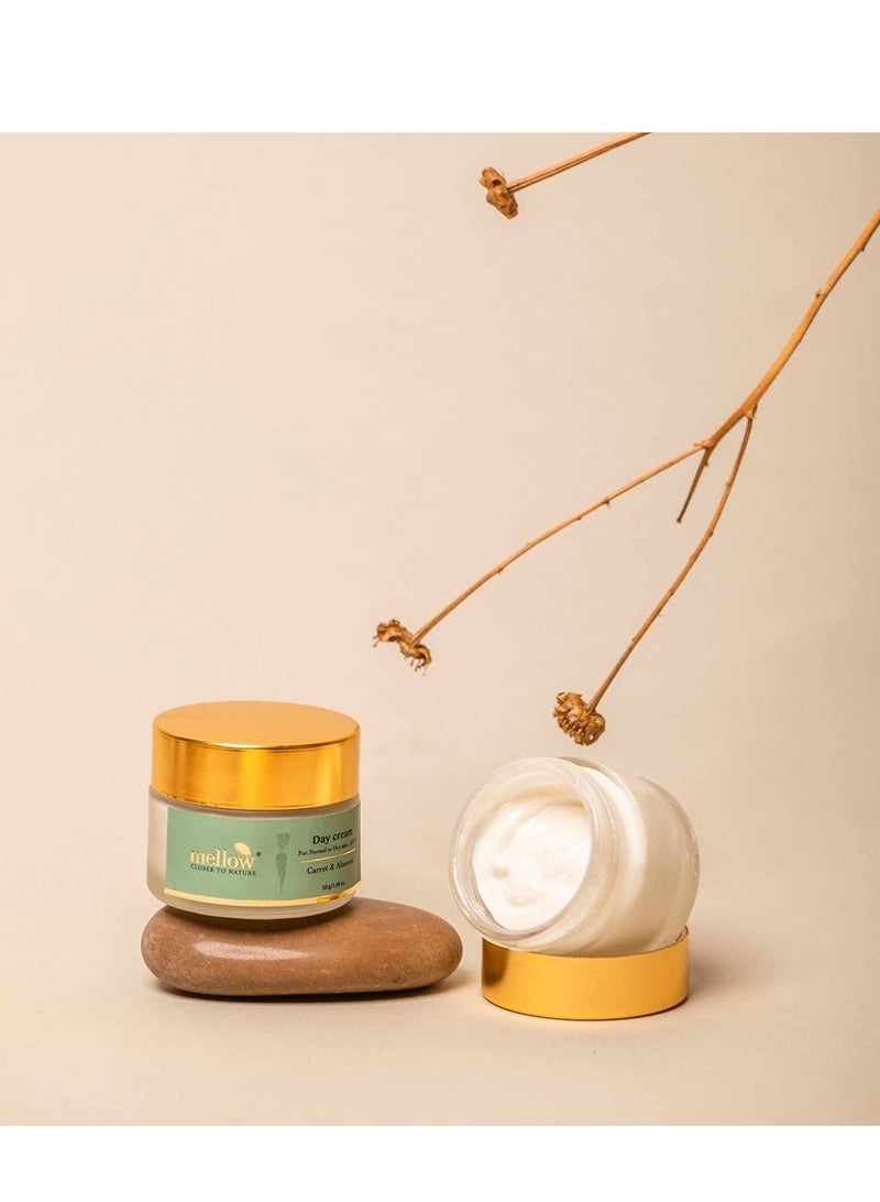 Mellow Day Cream Dry for Smooth Silky Healthy Skin Normal to Dry Skin with Aloe Vera Carrot and Sun Protection 50gm - Image 3