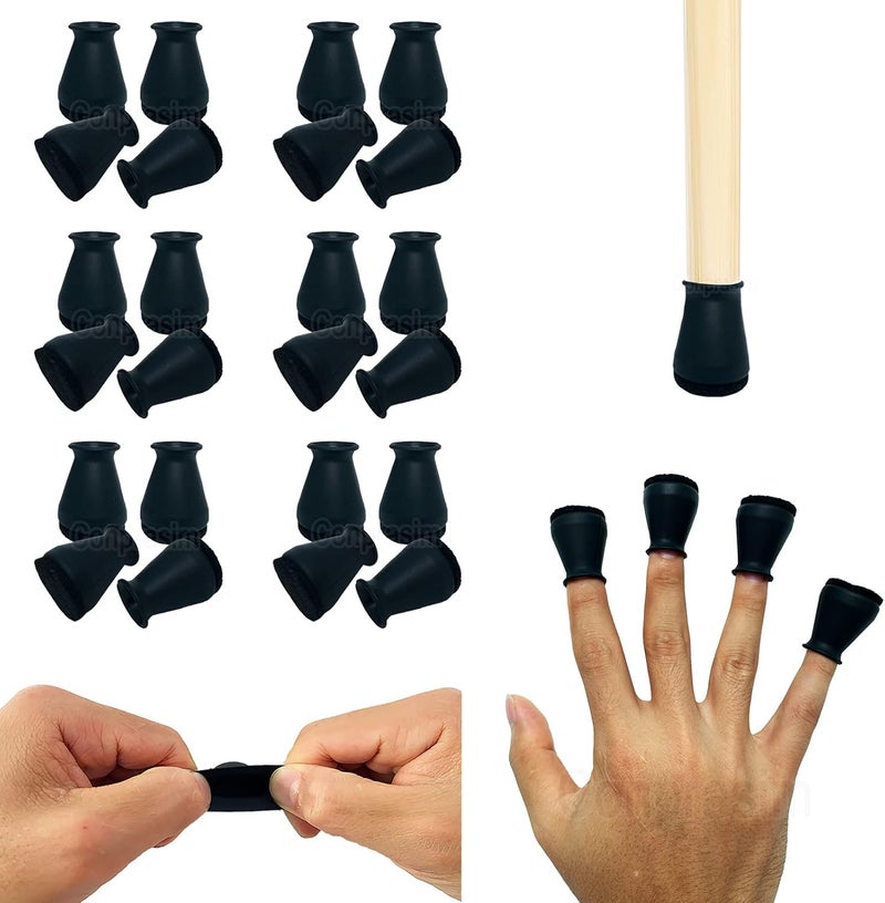 Conprasim Extra Small Silicone Chair Leg Floor Protectors with Felt, FIT 19/32” to 15/16” Glide Chair Leg Caps Silicon Furniture Leg Feet Cover Bottom Slide Protect Hardwood Floors No Scratches No Noise 24 Pack - Image 1