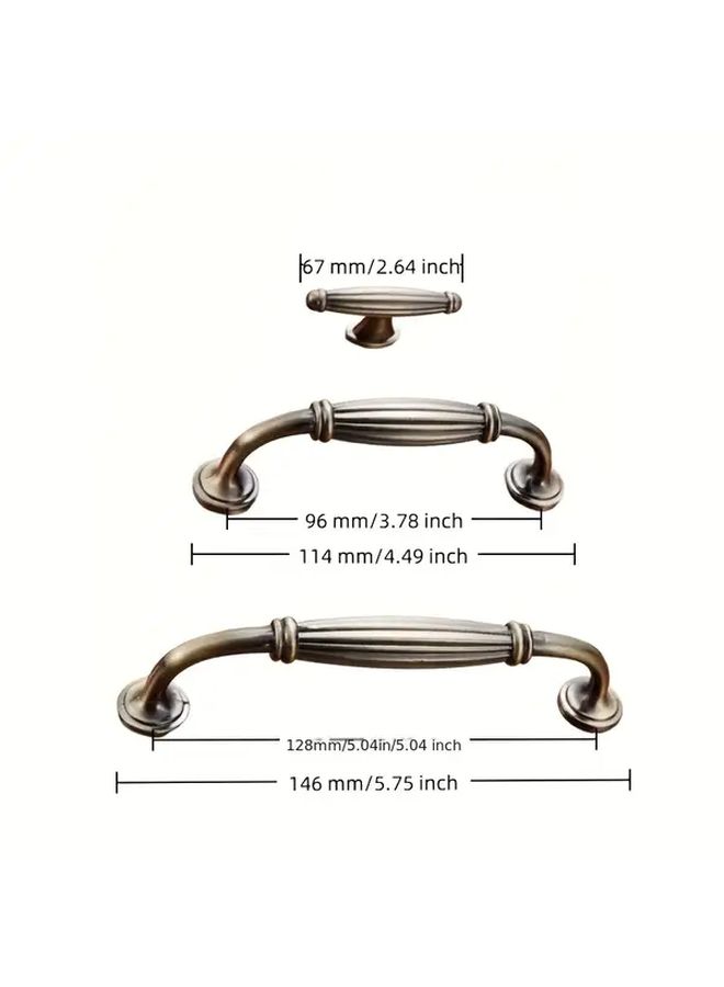 Bronze 4pcs Solid Metal Handles 96mm Hole Spacing For Drawers Cabinets - Image 5