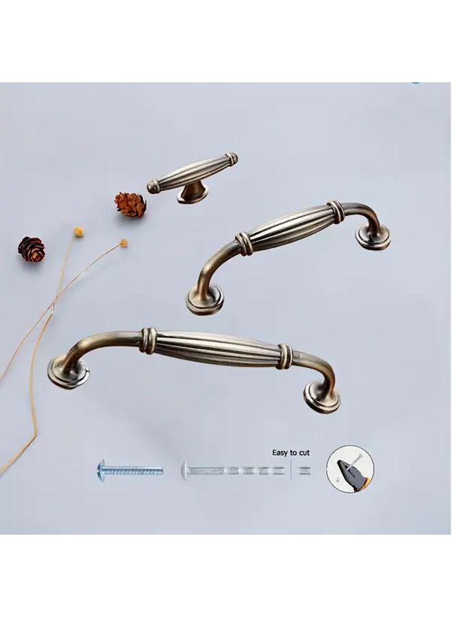 Bronze 4pcs Solid Metal Handles 96mm Hole Spacing For Drawers Cabinets - Image 1