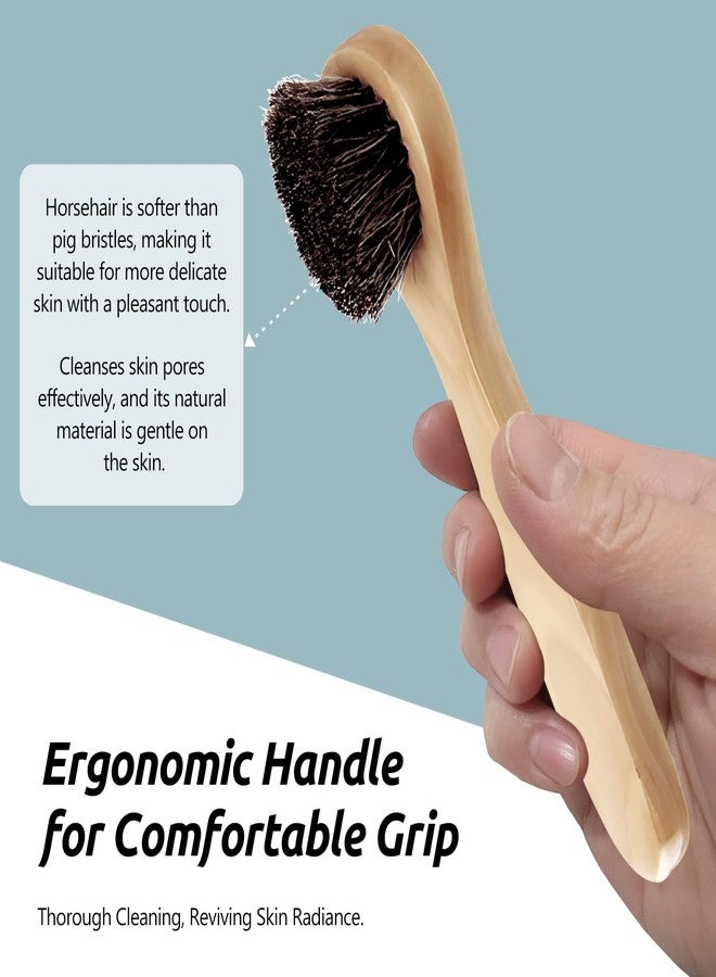 Kootinn 2-Pack Wood Handle Facial Cleansing Brush with Soft Horsehair Natural Bristles, Gentle Exfoliating Scrub Brush for Face and Skin Care - Image 5