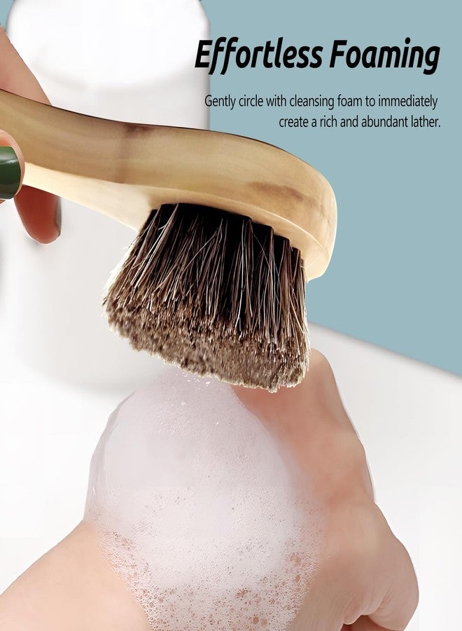 Kootinn 2-Pack Wood Handle Facial Cleansing Brush with Soft Horsehair Natural Bristles, Gentle Exfoliating Scrub Brush for Face and Skin Care - Image 4