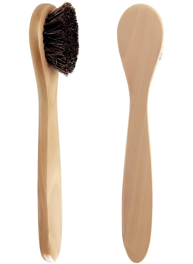 Kootinn 2-Pack Wood Handle Facial Cleansing Brush with Soft Horsehair Natural Bristles, Gentle Exfoliating Scrub Brush for Face and Skin Care - Image 1