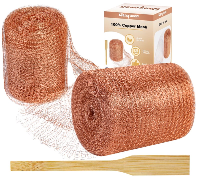 Wanqueen Copper Mesh Roll for Mice Rat Repellent, Sturdy 5" X 50' Copper Wool Mouse Trap for Bat Snail Bird Control with Packing Tool - Image 1