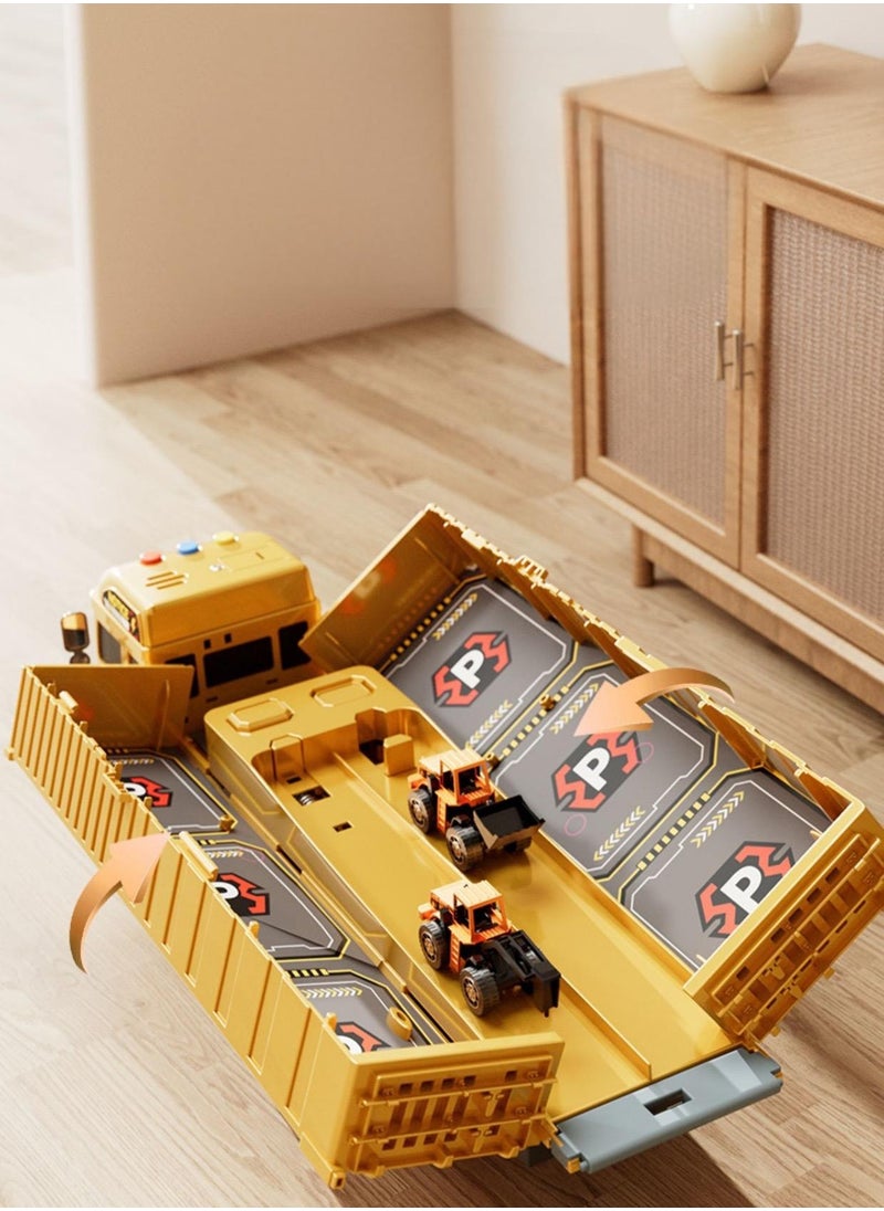 I LOVE KIDS Ejection Engineering Race Vehicle With Music,Container Truck,12 PCS Alloy Cars,Crane,Gifts For Children 3+Years  - Image 5