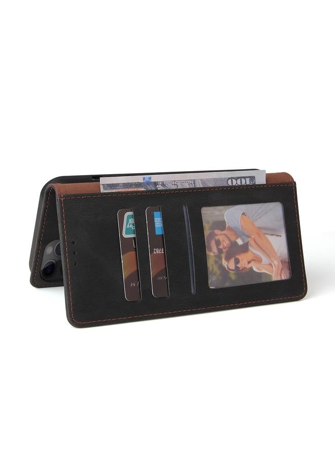 Zaboon Case For iPhone 12 Pro Max Simple Suction Closure Horizontal Flip Leather Case with Holder & Card Slot & Wallet - Image 5