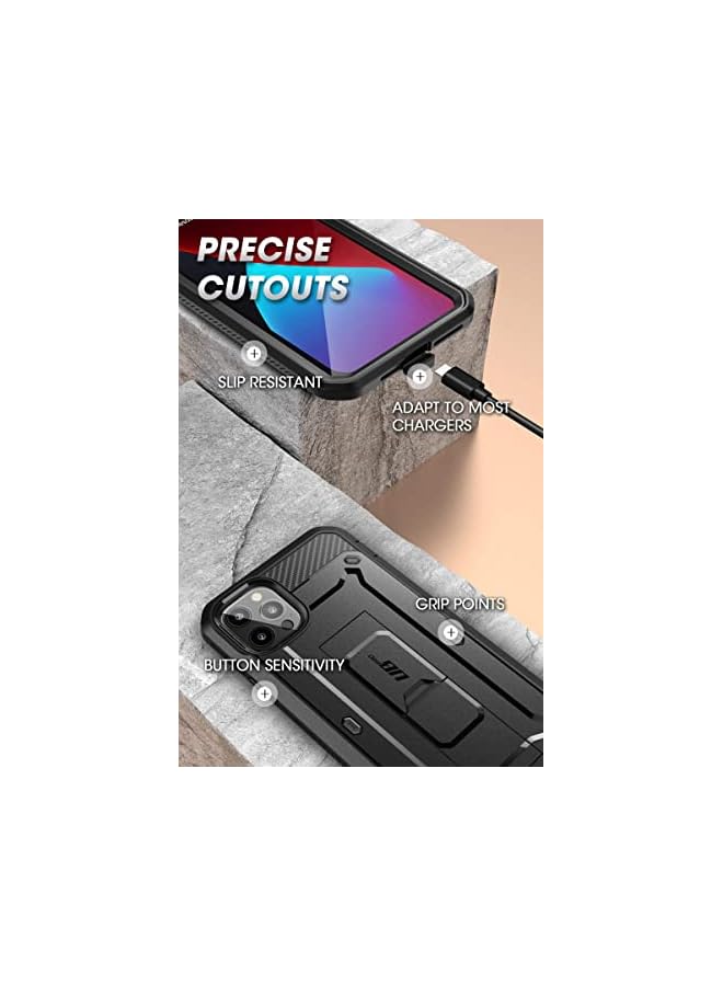 SupCase Unicorn Beetle Pro Series Case for iPhone 12 Pro Max (2020 Release) 6.7 Inch, Built-in Screen Protector Full-Body Rugged Holster Case(Black) - Image 5