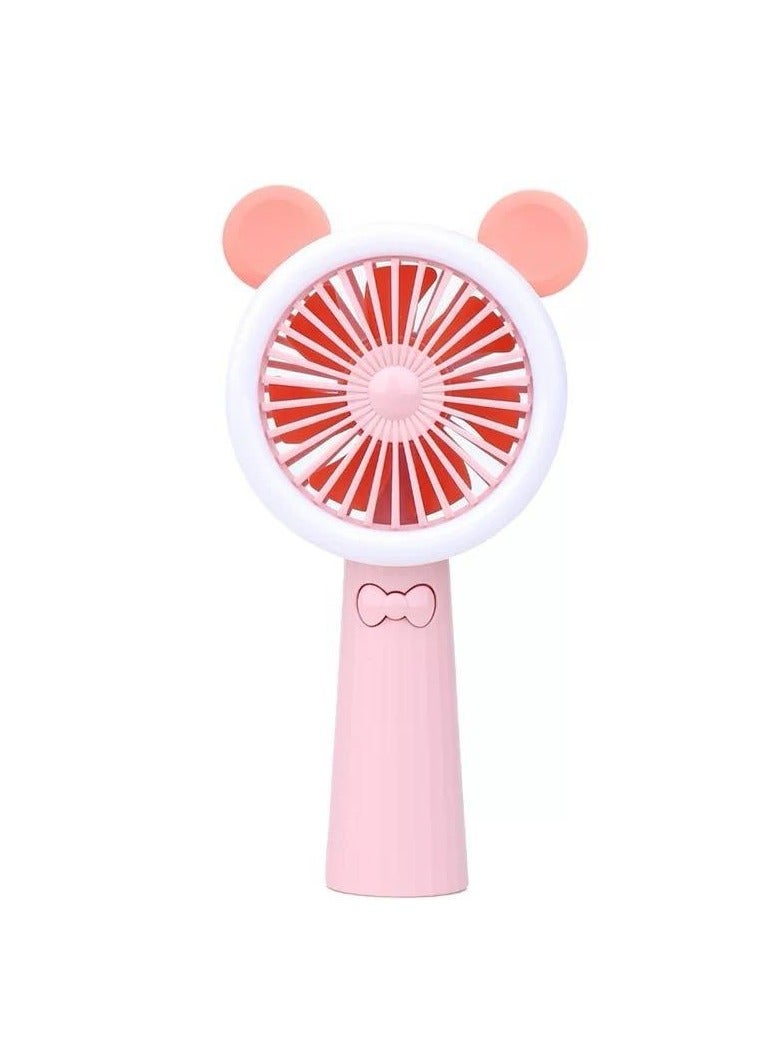 The strongest and cleanest portable hand fan, rechargeable, equipped with a flashlight, colors to suit all tastes, pink color tr