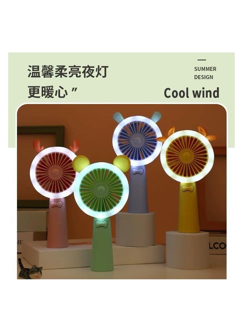 The strongest and cleanest portable hand fan, rechargeable, equipped with a flashlight, colors to suit all tastes, pink color tr