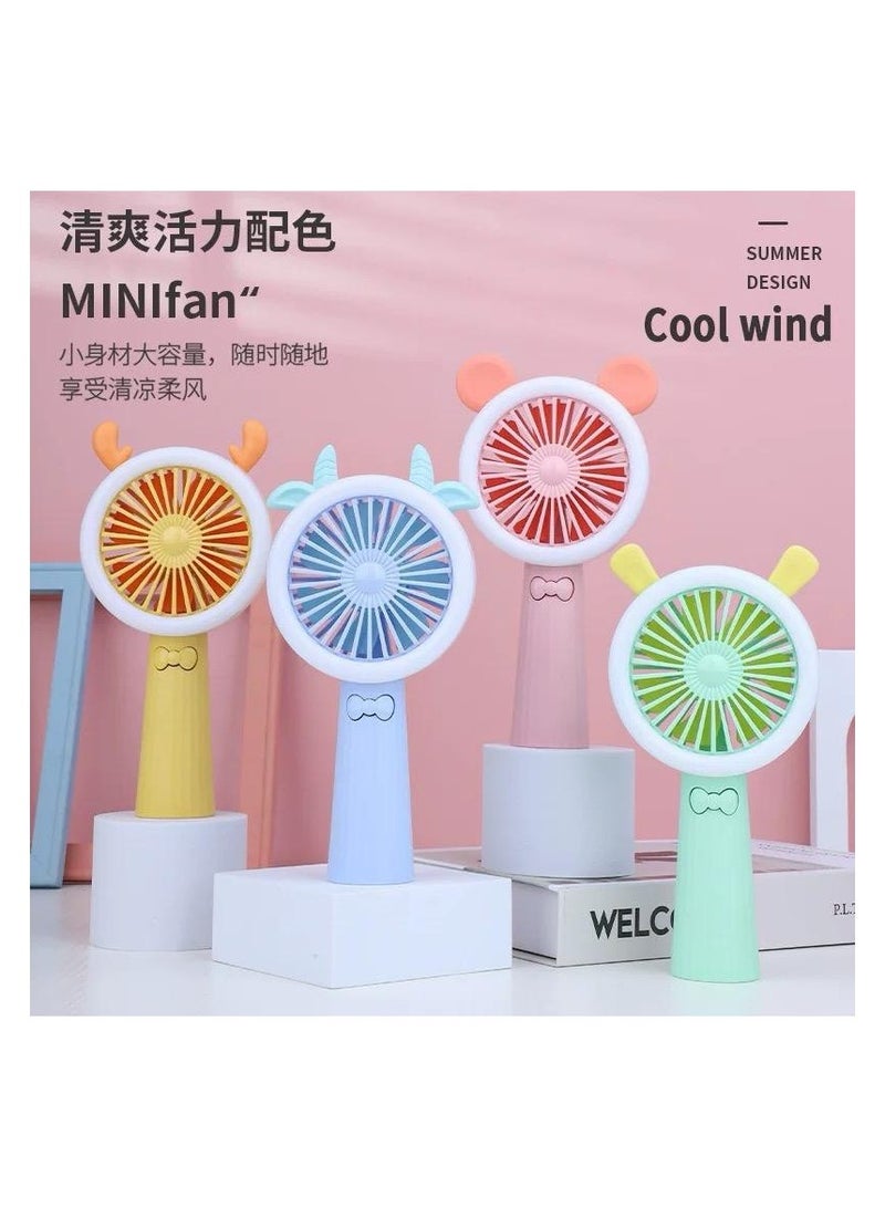 The strongest and cleanest portable hand fan, rechargeable, equipped with a flashlight, colors to suit all tastes, pink color tr
