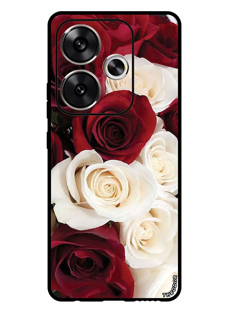 Theodor Protective Case Anti Scratch Shock Proof Bumper Cover For Xiaomi Redmi Turbo 3 White & Red Flower  - Image 1