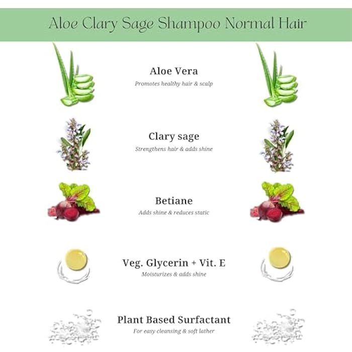 Rustic Art Aloe Clary Sage Shampoo | All Hair Types | Sulphate & Paraben Free | Biodegradable, Organic | For Women & Men | (210 g) - Image 3