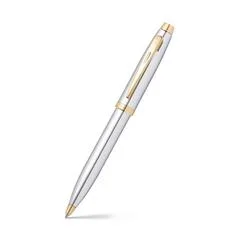 Sheaffer PEN SHEAFFER 100 E9340 BRIGHT CHROME WITH GOLD TONE TRIMS BP WITH A5 NOTEBOOK IN BLACK GIFTBOX