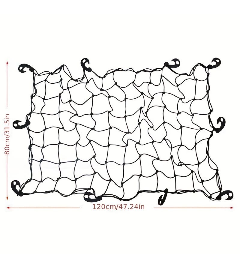 47 × 31.5 بوصة شبكة رف سقف سيارة قابلة للتعديل، شبكة بضائع مطاطية ثقيلة لرف سقف السيارة - Image 2