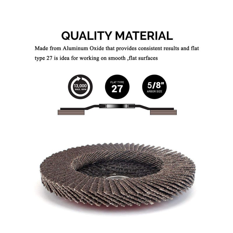 SI FANG 320 Grit Flap Discs 4" x 5/8 Inch Aluminum Oxide 10 Pack Angle Grinder Attachment Sanding Disc Blending Grinding Finishing - Image 3