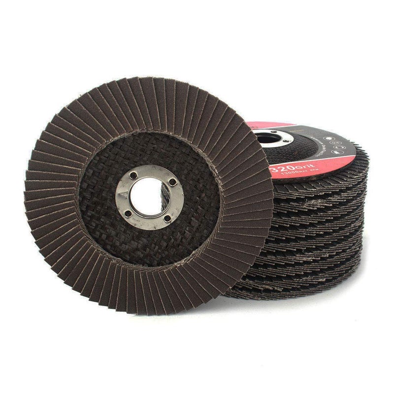 SI FANG 320 Grit Flap Discs 4" x 5/8 Inch Aluminum Oxide 10 Pack Angle Grinder Attachment Sanding Disc Blending Grinding Finishing - Image 2