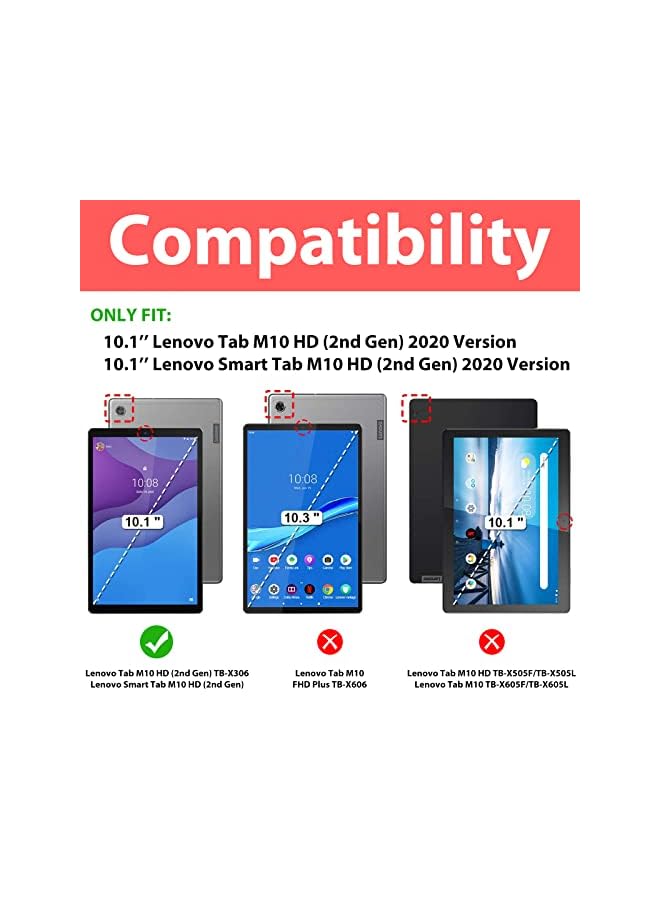Procases [2 Pack] Screen Protector for Lenovo Tab M10 HD 2nd Gen (TB-X306X) / Smart Tab M10 HD 2nd Gen (TB-X306F) 10.1 Inch 2020 Release, Tempered Glass Screen Film Guard Screen Protector –Clear - Image 4