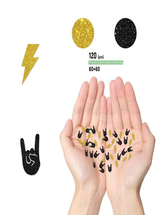 Helewilk Rock N' Roll Confetti, Glitter Paper Confetti for Kids Boys Girls Birthday Party Baby Shower Decoration, Rock Music Theme Birthday Table Decoration, Rock Star Party DIY Craft Supplies, 120 - Image 3