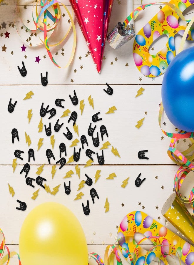 Helewilk Rock N' Roll Confetti, Glitter Paper Confetti for Kids Boys Girls Birthday Party Baby Shower Decoration, Rock Music Theme Birthday Table Decoration, Rock Star Party DIY Craft Supplies, 120 - Image 5