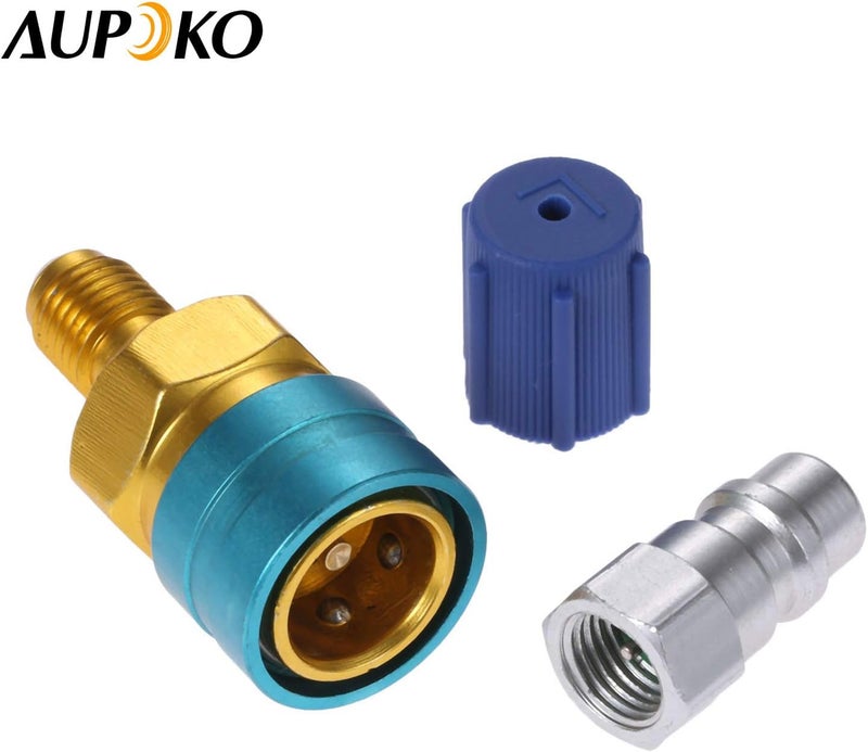 Aupoko R1234YF to R134A Low Side Quick Coupler, R1234YF Low Side Quick Coupler, R12 to R134A Hose Adapter Fitting Connector for Car Air-Conditioning AC Charging - Image 4