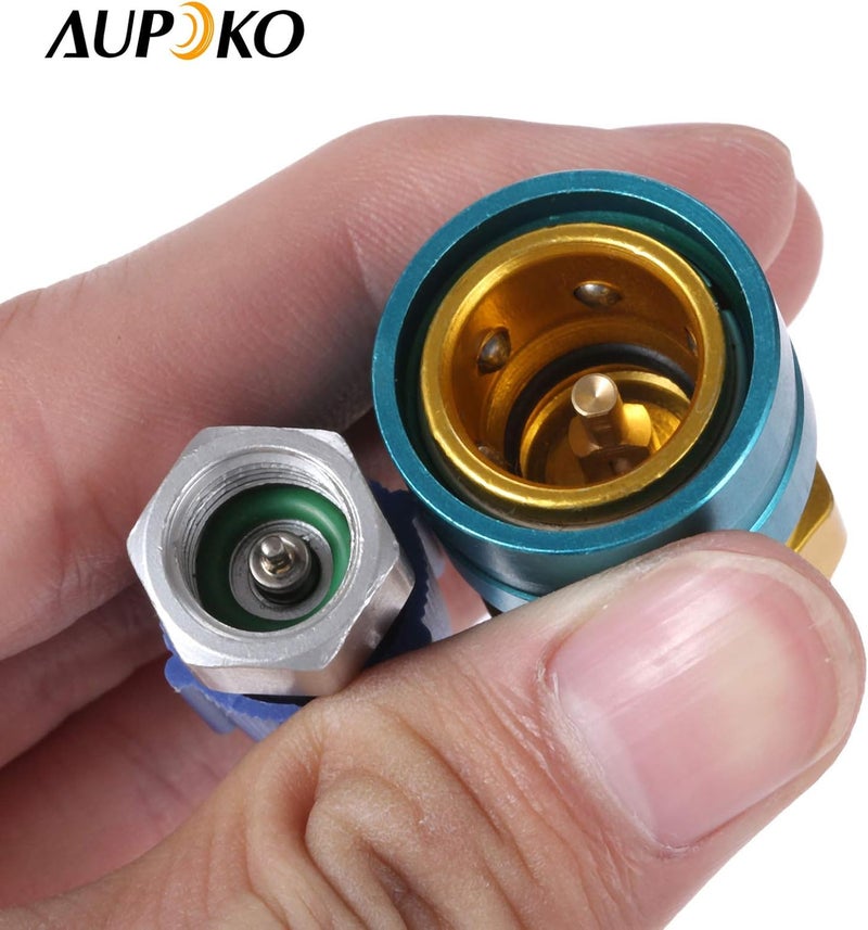Aupoko R1234YF to R134A Low Side Quick Coupler, R1234YF Low Side Quick Coupler, R12 to R134A Hose Adapter Fitting Connector for Car Air-Conditioning AC Charging - Image 5