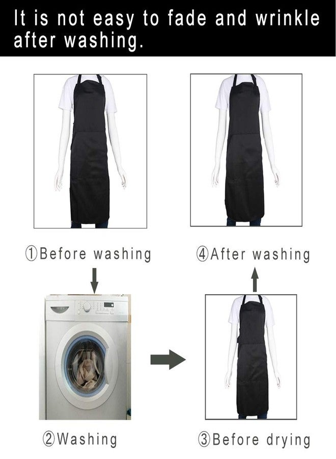 BIGHAS Adjustable Bib Apron with Pocket Extra Long Ties for Women Men, 18 Colors, Chef, Kitchen, Home, Restaurant, Cafe, Cooking, Baking (White) - Image 3