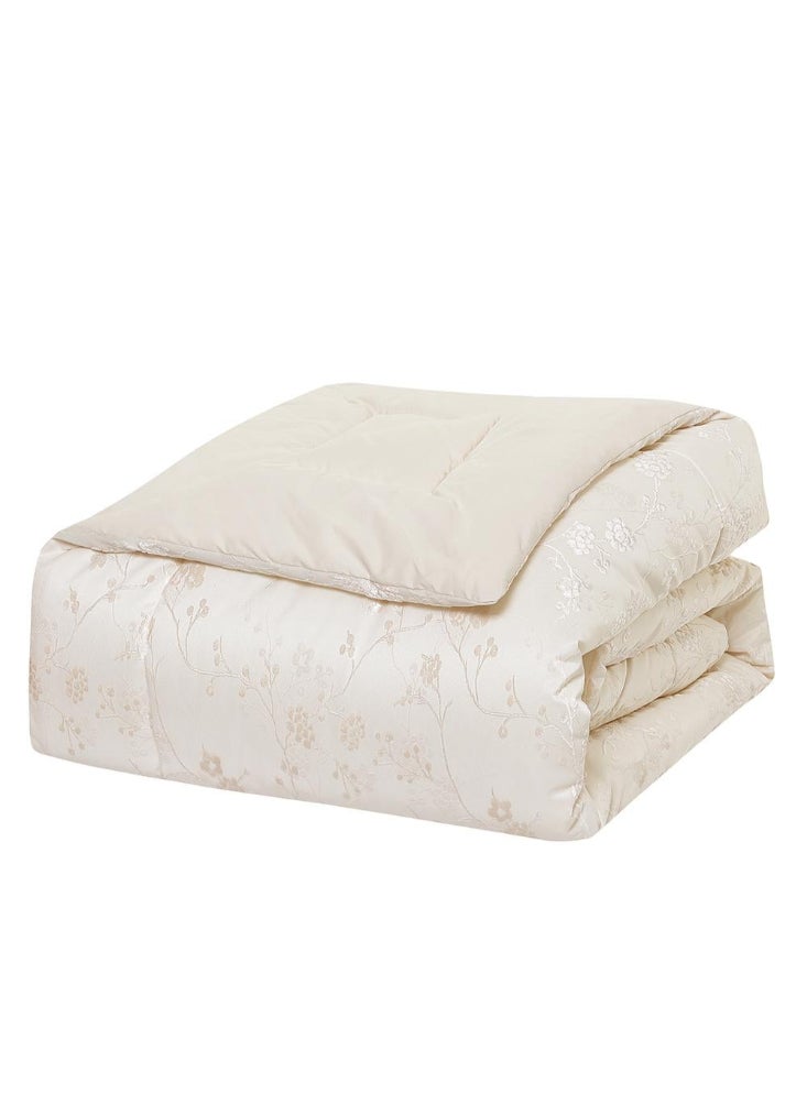 Melen Double Summer Jacquard Bedding Set - 7 Pieces - Serena - Light Beige  - Image 4