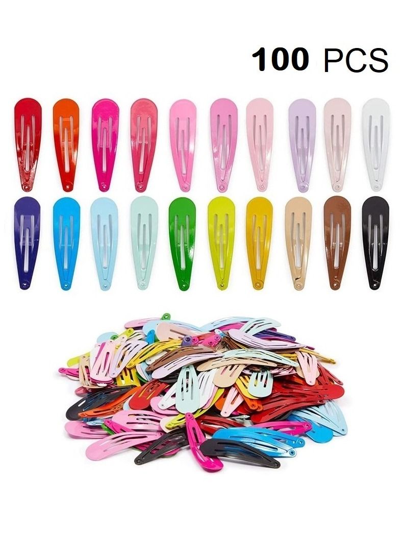 MARGOUN 100Pcs Snap Hair Clip Metal Non Slip Multicolor Hair Barrette Girls Women Hair Accessories - Image 1