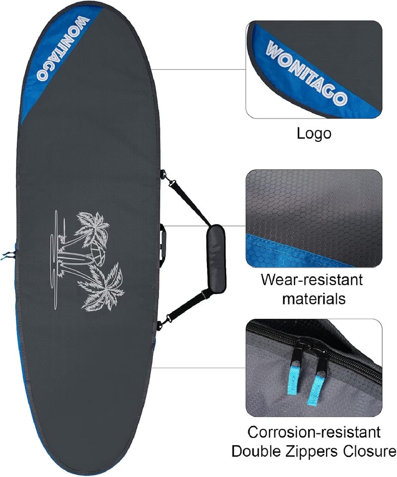 WONITAGO Surfboard Travel Bag, Stand-up Paddle Board Carrying Bags, Surf Cover Wear-Resistant and Lightweight Size 7'0, 7'6, 8'0, 8'6, 9'2, 9'6, 10'0 - Image 2