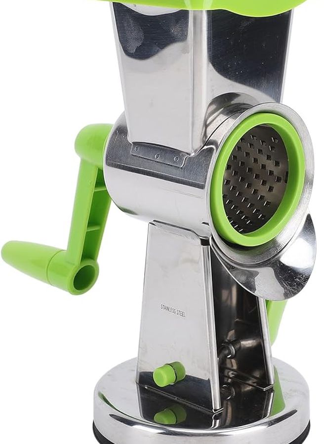Premium Steel Manual Cheese Grater With Suction Base 3 Blades For Vegetables - Image 4