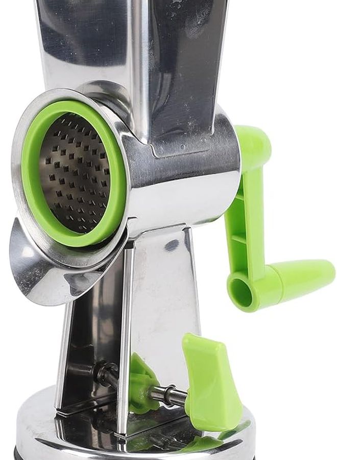 Premium Steel Manual Cheese Grater With Suction Base 3 Blades For Vegetables - Image 2